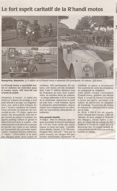 Article Randonnée Moto Beaupréau